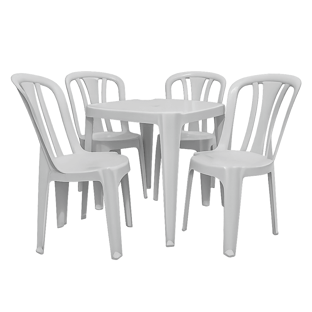 Kit mesa com 4 cadeiras para festas